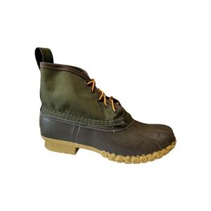 LL Bean Canvas Lace Up Unlined Round Toe Ankle Duck Boots Women's Size CM